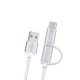 Huawei Honor Örgülü 2si 1 Arada Type-C Micro USB Şarj Kablosu