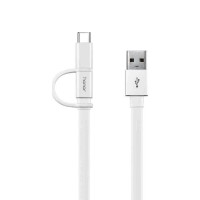 Huawei Honor Örgülü 2'si 1 Arada Type-C Micro USB Şarj Kablosu