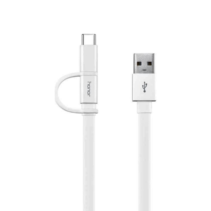 Huawei Honor Örgülü 2si 1 Arada Type-C Micro USB Şarj Kablosu