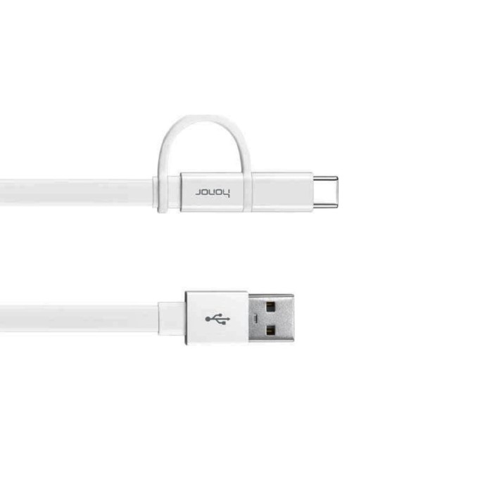 Huawei Honor Örgülü 2si 1 Arada Type-C Micro USB Şarj Kablosu