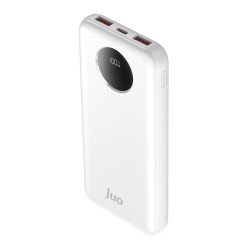 10000 mAh Juo 10000 mAh 22.5W Dijital Led Ekranlı Taşınabilir Hızlı Şarj Cihazı Powerbank Beyaz