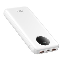 Juo 10000 mAh 22.5W Dijital Led Ekranlı Taşınabilir Hızlı Şarj Cihazı Powerbank Beyaz Juo 10000 mAh 22.5W Dijital Led Ekranlı Taşınabilir Hızlı Şarj Cihazı Powerbank Beyaz
