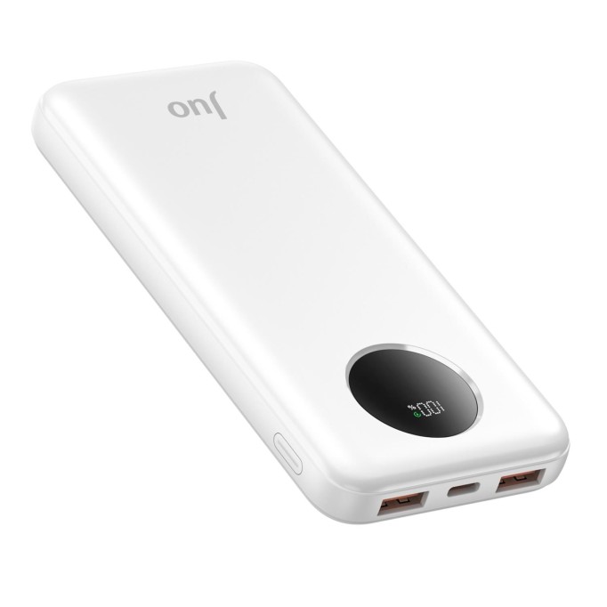 Juo 10000 mAh 22.5W Dijital Led Ekranlı Taşınabilir Hızlı Şarj Cihazı Powerbank Beyaz