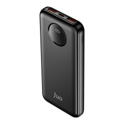 10000 mAh Juo 10000 mAh 22.5W Dijital Led Ekranlı Taşınabilir Hızlı Şarj Cihazı Powerbank Siyah