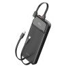 Juo 10000 mAh 22.5W Led Ekranlı Lightning ve Type-C Kablolu Powerbank Taşınabilir Hızlı Şarj Cihazı Siyah