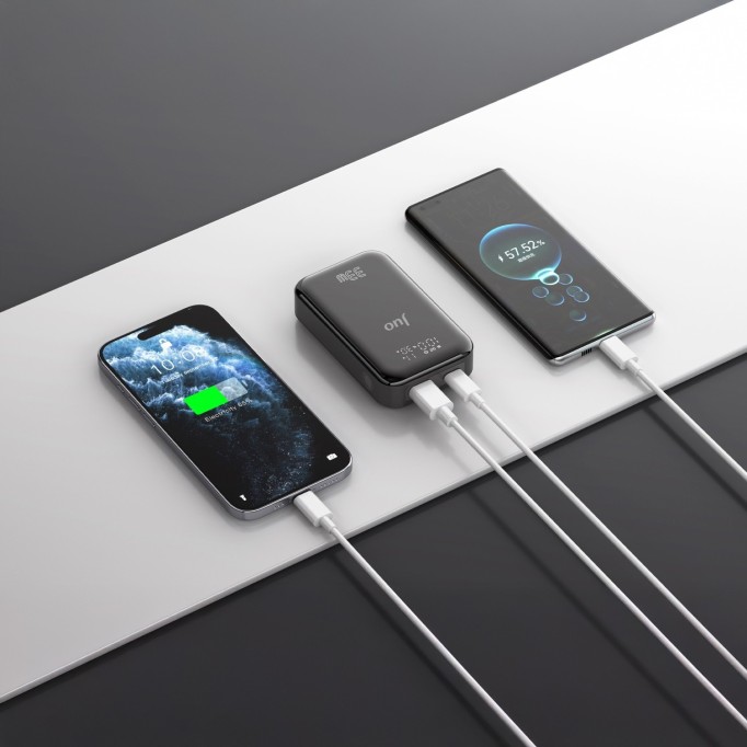 Juo 10000 mAh 33W LED Watt Amper Göstergeli USB-A + Type-C Powerbank Taşınabilir Hızlı Şarj Cihazı