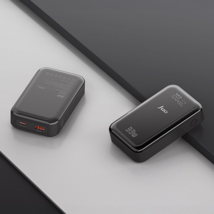 Juo 10000 mAh 33W LED Watt Amper Göstergeli USB-A + Type-C Powerbank Taşınabilir Hızlı Şarj Cihazı