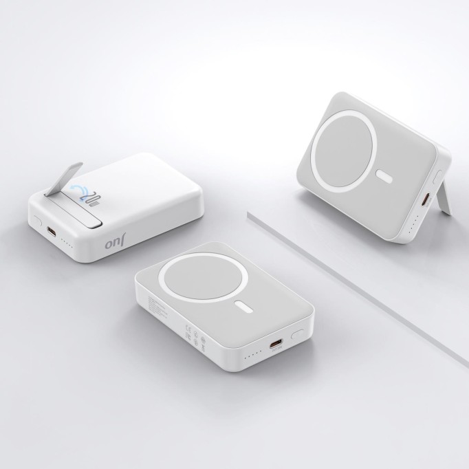 Juo 10000 mAh MagSafe Powerbank Standlı PD20W Taşınabilir Kablosuz Hızlı Şarj Cihazı Beyaz