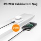 Juo 10000 mAh MagSafe Powerbank Standlı PD20W Taşınabilir Kablosuz Hızlı Şarj Cihazı Siyah