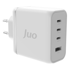 Beyaz Juo 100W 4 Portlu USB-C + USB-A GaN Şarj Aleti iPhone & Macbook & Notebook Uyumlu PD Type-C Hızlı Şarj Cihazı Beyaz