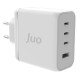 Juo 100W 4 Portlu USB-C + USB-A GaN Şarj Aleti iPhone & Macbook & Notebook Uyumlu PD Type-C Hızlı Şarj Cihazı Beyaz