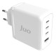 Juo 100W 4 Portlu USB-C + USB-A GaN Şarj Aleti iPhone & Macbook & Notebook Uyumlu PD Type-C Hızlı Şarj Cihazı Beyaz