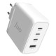 Juo 100W 4 Portlu USB-C + USB-A GaN Şarj Aleti iPhone & Macbook & Notebook Uyumlu PD Type-C Hızlı Şarj Cihazı Beyaz