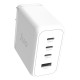 Juo 100W 4 Portlu USB-C + USB-A GaN Şarj Aleti iPhone & Macbook & Notebook Uyumlu PD Type-C Hızlı Şarj Cihazı Beyaz