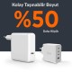 Juo 100W 4 Portlu USB-C + USB-A GaN Şarj Aleti iPhone & Macbook & Notebook Uyumlu PD Type-C Hızlı Şarj Cihazı Beyaz