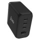 Juo 100W 4 Portlu USB-C + USB-A GaN Şarj Aleti iPhone & Macbook & Notebook Uyumlu PD Type-C Hızlı Şarj Cihazı Siyah