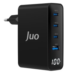 Juo 100W GaN Led Ekranlı 3 Type-C + USB-A Hızlı Şarj Cihazı iPhone & Macbook & Notebook Şarj Aleti Juo 100W GaN Led Ekranlı 3 Type-C + USB-A Hızlı Şarj Cihazı iPhone & Macbook & Notebook Şarj Aleti