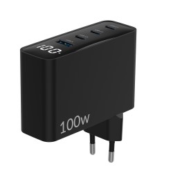 Juo 100W GaN Led Ekranlı 3 Type-C + USB-A Hızlı Şarj Cihazı iPhone & Macbook & Notebook Şarj Aleti Juo 100W GaN Led Ekranlı 3 Type-C + USB-A Hızlı Şarj Cihazı iPhone & Macbook & Notebook Şarj Aleti