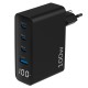 Juo 100W GaN Led Ekranlı 3 Type-C + USB-A Hızlı Şarj Cihazı iPhone & Macbook & Notebook Şarj Aleti