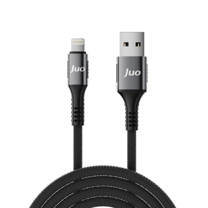 Juo 12W 2.4A USB-A to Lightning Apple iPhone iPad Örgülü Hızlı Şarj ve Data Kablosu 1 Metre