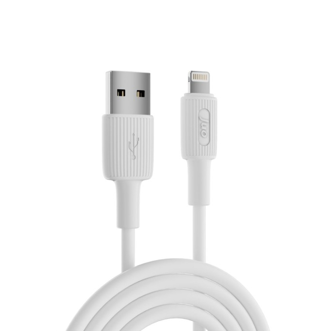 Juo 12W 2.4A USB-A to Lightning iPhone iPad Silikon Hızlı Şarj ve Data Kablosu Beyaz 1 Metre