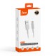 Juo 12W 2.4A USB-A to Lightning iPhone iPad Silikon Hızlı Şarj ve Data Kablosu Beyaz 1 Metre