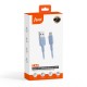 Juo 12W 2.4A USB-A to Lightning iPhone iPad Silikon Hızlı Şarj ve Data Kablosu Mavi 1 Metre