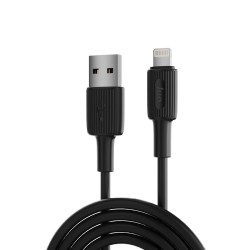 2 Metre Juo 12W 2.4A USB-A to Lightning iPhone iPad Silikon Hızlı Şarj ve Data Kablosu Siyah 2 Metre