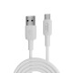Juo 12W USB-A to Type-C Silikon Hızlı Şarj ve Data Kablosu Beyaz 1 Metre
