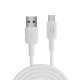 Juo 12W USB-A to Type-C Silikon Hızlı Şarj ve Data Kablosu Beyaz 1 Metre