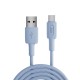 Juo 12W USB-A to Type-C Silikon Hızlı Şarj ve Data Kablosu Mavi 1 Metre