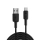 Juo 12W USB-A to Type-C Silikon Hızlı Şarj ve Data Kablosu Siyah 2 Metre