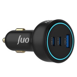 Juo 138W 3 Portlu Type-C + USB-A Araç Şarj Aleti PD 3.0 & QC 4.0 Hızlı Araç içi Şarj Cihazı Juo 138W 3 Portlu Type-C + USB-A Araç Şarj Aleti PD 3.0 & QC 4.0 Hızlı Araç içi Şarj Cihazı