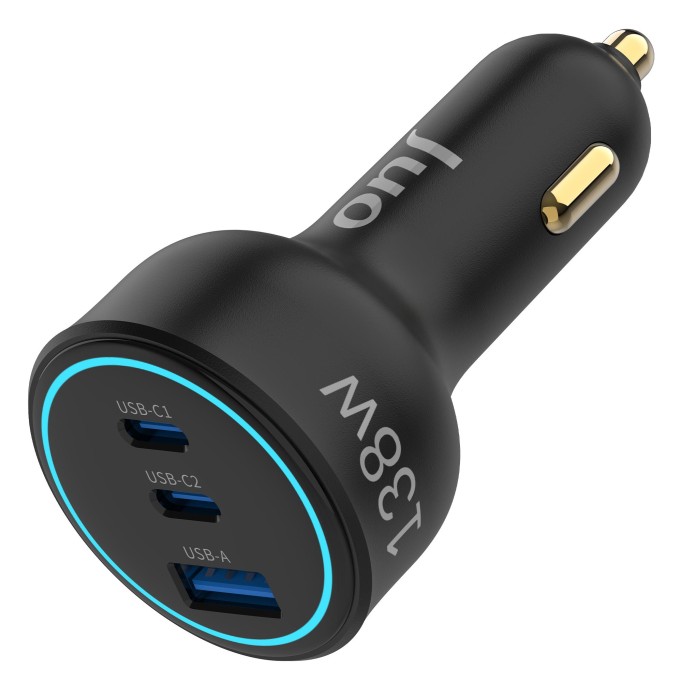 Juo 138W 3 Portlu Type-C + USB-A Araç Şarj Aleti PD 3.0 & QC 4.0 Hızlı Araç içi Şarj Cihazı
