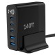 Juo 140W GaN PD 3.1 Masaüstü Hızlı Şarj Cihazı 3 Type-C + 2 USB-A iPhone & MacBook & Laptop Uyumlu Şarj Aleti