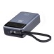 Juo 20000 mAh 65W LED Ekranlı USB-A + Type-C Kablolu Taşınabilir Hızlı Şarj Cihazı Powerbank