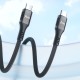 Juo 240W 5A E-Mark Çipli Örgülü USB PD Type-C to Type-C Hızlı Şarj ve Data Kablosu 1 Metre