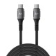 Juo 240W 5A E-Mark Çipli Örgülü USB PD Type-C to Type-C Hızlı Şarj ve Data Kablosu 2 Metre