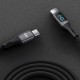 Juo 240W Dijital Led Ekranlı E-Mark Çipli PD 3.1 USB Type-C to Type-C Hızlı Şarj ve Data Kablosu 1 Metre