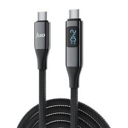 1.25 Metre Juo 240W USB 3.1 Gen2 10Gbps E-Mark Çipli Led Display 4K 60Hz Görüntü ve Type-C Hızlı Şarj Kablosu 1.25 Metre