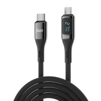 Juo 27W Dijital Led Ekranlı USB Type-C to Lightning iPhone iPad Hızlı Şarj ve Data Kablosu 2 Metre