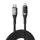 Juo 27W Dijital Led Ekranlı USB Type-C to Lightning iPhone iPad Hızlı Şarj ve Data Kablosu 2 Metre