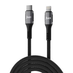 1 Metre Juo 27W USB Type-C to Lightning iPhone iPad Örgülü Hızlı Şarj ve Data Kablosu 1 Metre