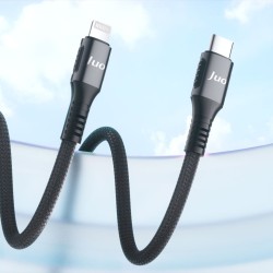 Juo 27W USB Type-C to Lightning iPhone iPad Örgülü Hızlı Şarj ve Data Kablosu 2 Metre Juo 27W USB Type-C to Lightning iPhone iPad Örgülü Hızlı Şarj ve Data Kablosu 2 Metre
