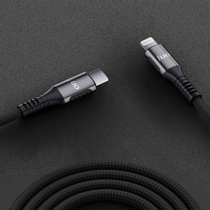 Juo 27W USB Type-C to Lightning iPhone iPad Örgülü Hızlı Şarj ve Data Kablosu 2 Metre