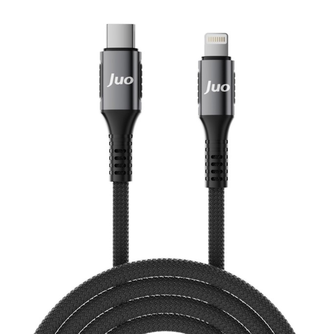 Juo 27W USB Type-C to Lightning iPhone iPad Örgülü Hızlı Şarj ve Data Kablosu 2 Metre