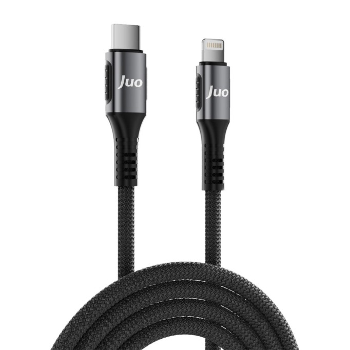 Juo 27W USB Type-C to Lightning iPhone iPad Örgülü Hızlı Şarj ve Data Kablosu 2 Metre