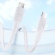 Juo 27W USB Type-C to Lightning iPhone iPad Silikon Hızlı Şarj ve Data Kablosu Beyaz 1 Metre