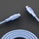 Juo 27W USB Type-C to Lightning iPhone iPad Silikon Hızlı Şarj ve Data Kablosu Mavi 1 Metre