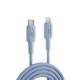 Juo 27W USB Type-C to Lightning iPhone iPad Silikon Hızlı Şarj ve Data Kablosu Mavi 1 Metre